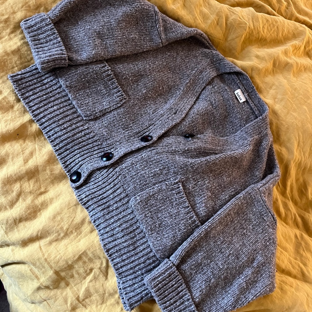 Babaà cardigan no. 17 in dark mist. Gently worn for 1 year, ~6 times. No damage.